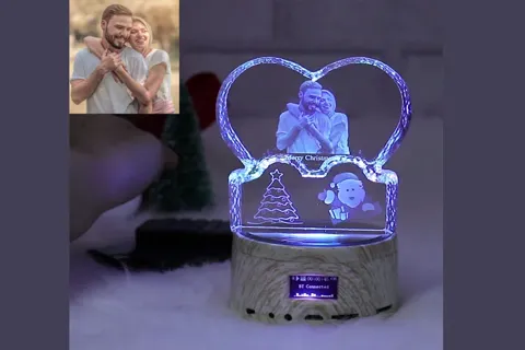 Lámpara fotográfica de cristal 3D para Navidad · Fotografía 3