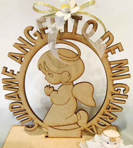Recuerdo de madera Angelito