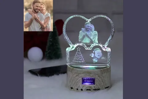 Lámpara fotográfica de cristal 3D para Navidad · Fotografía 4