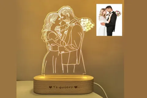 Lámpara de luz nocturna 3D con foto · Fotografía 3