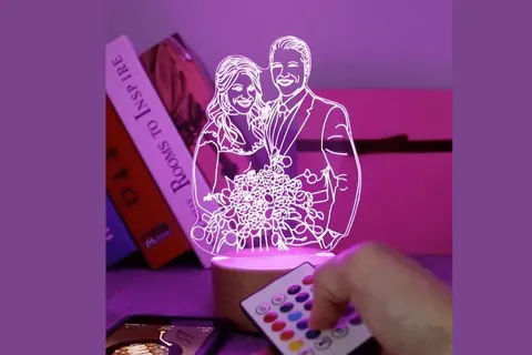 Lámpara 3D con foto y 16 colores · Fotografía 3