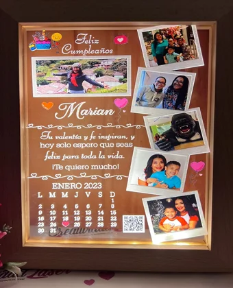 Cuadro LED Carta de amor y fotografías · Fotografía 2