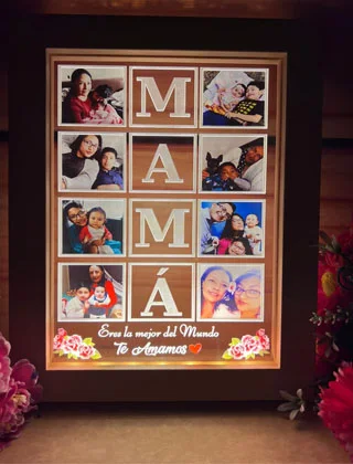 Cuadro LED MAMÁ vertical · Fotografía 3
