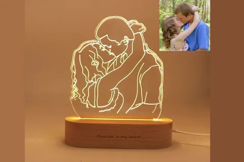 Lámpara de luz nocturna 3D con foto · Fotografía 4