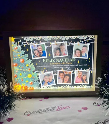 Lámpara LED Navidad con luces y fotografías · Fotografía 2